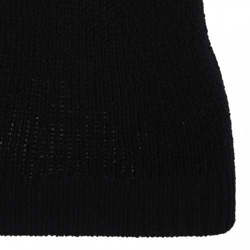 Black Fringe-Trim Knitted Top