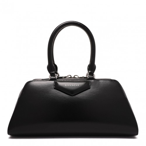 Black Antigona East-West Small Leather Box Bag