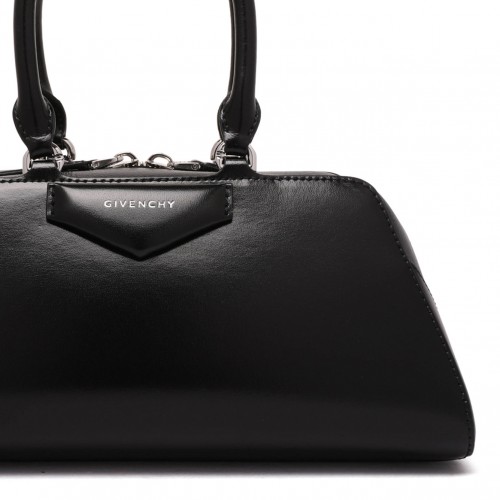 Black Antigona East-West Small Leather Box Bag