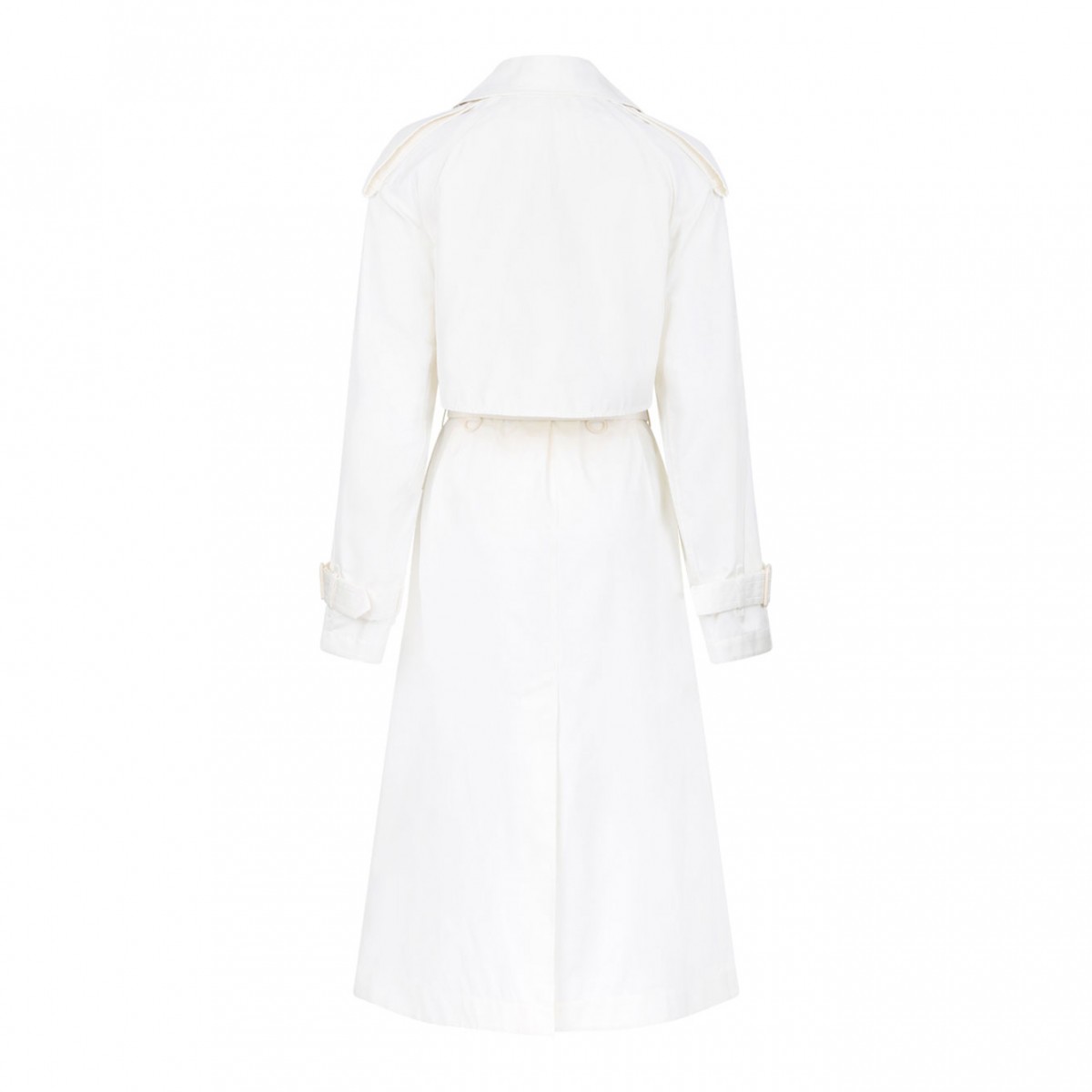 Ivory White Double-Breasted Trench Coat
