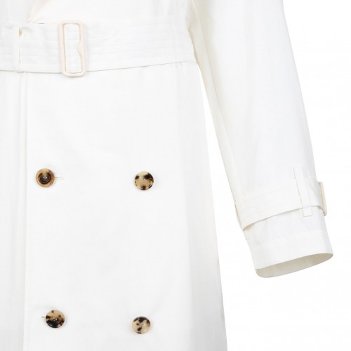 Ivory White Double-Breasted Trench Coat