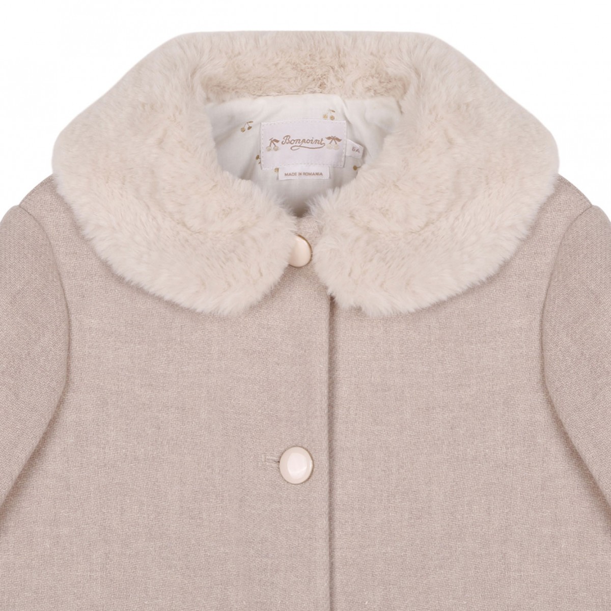 Beige Faux-Fur Collar Coat