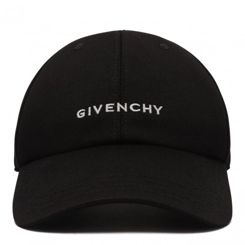 Black Logo Embroidered Baseball Cap