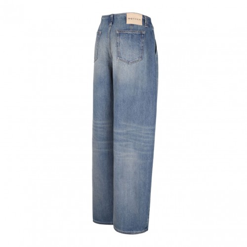 Indigo Blue Whiskering-Effect Jeans