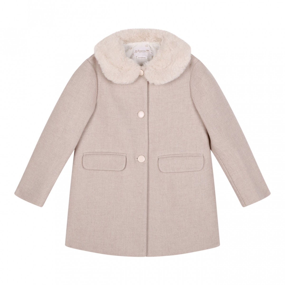 Beige Faux-Fur Collar Coat