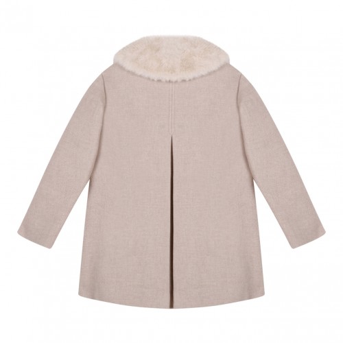 Beige Faux-Fur Collar Coat