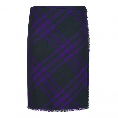 Vintage Check Wool Straight Skirt