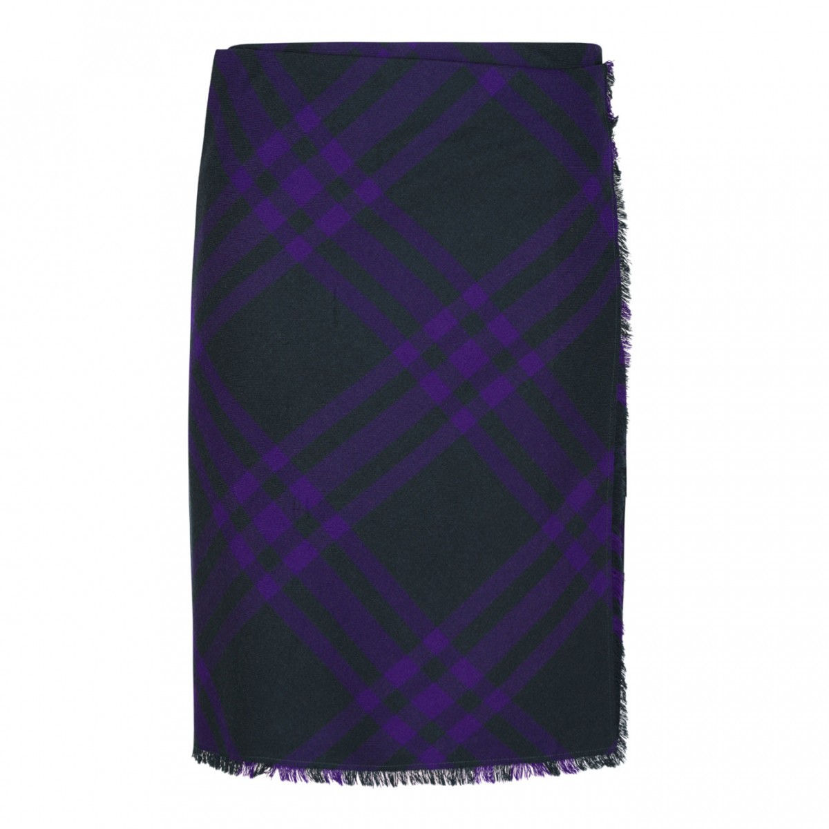 Vintage Check Wool Straight Skirt