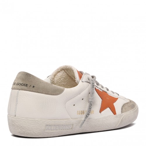 White and Orange Superstar Sneakers
