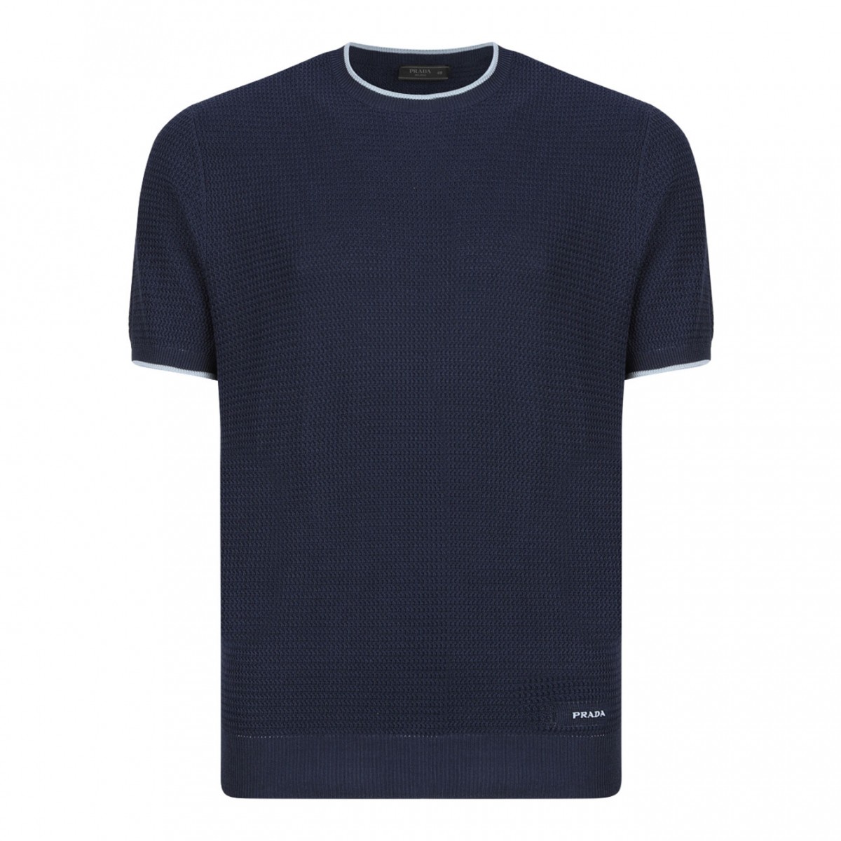Navy Blue Logo Embroidered T-Shirt