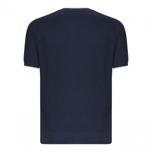 Navy Blue Logo Embroidered T-Shirt
