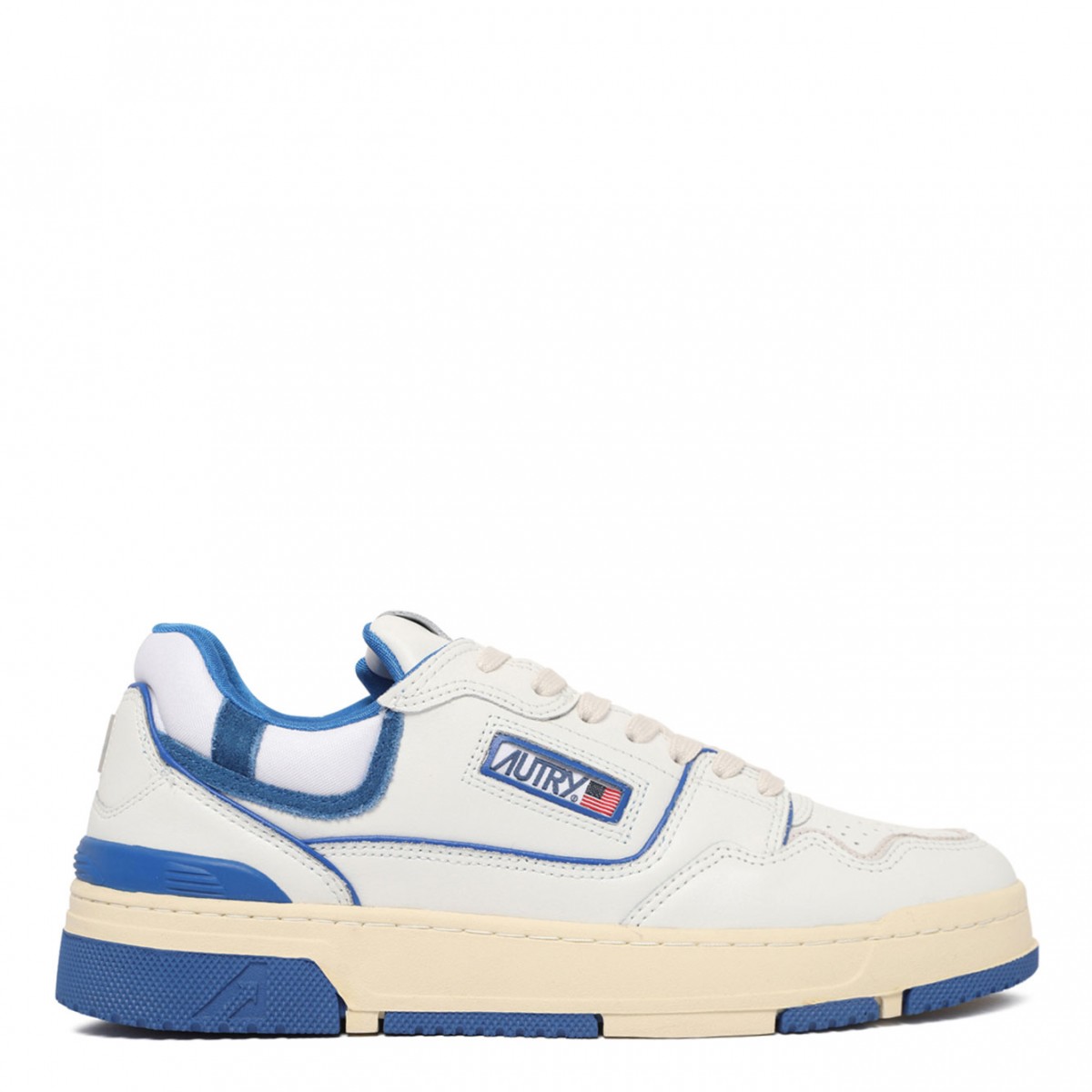 White and Blue CLC Sneakers