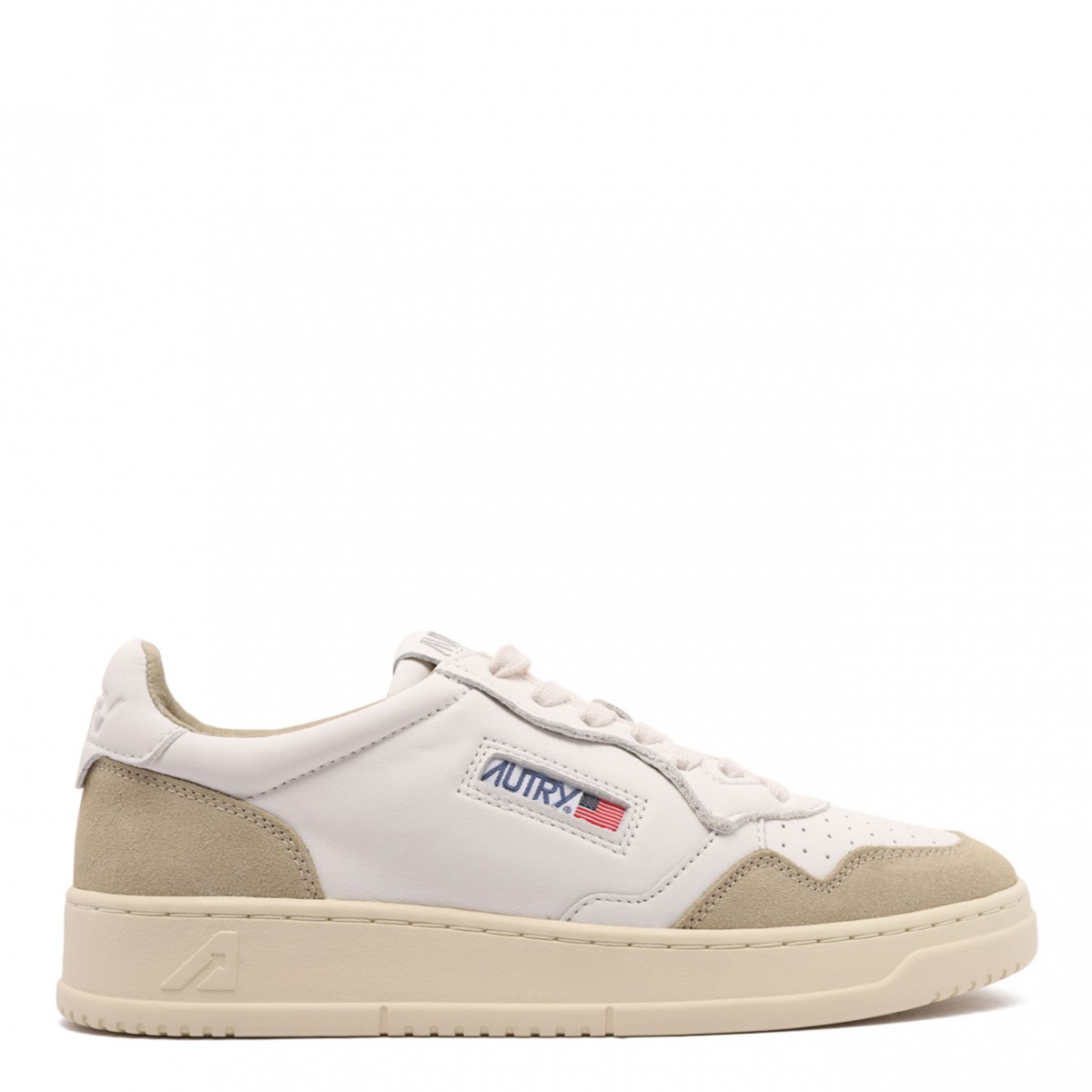Medalist White and Beige Sneakers