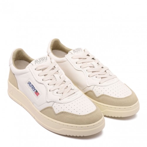 Medalist White and Beige Sneakers 2