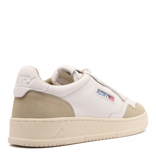 Medalist White and Beige Sneakers