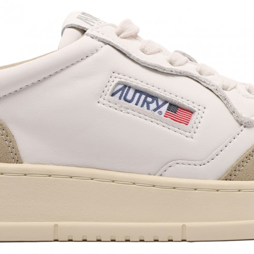 Medalist White and Beige Sneakers