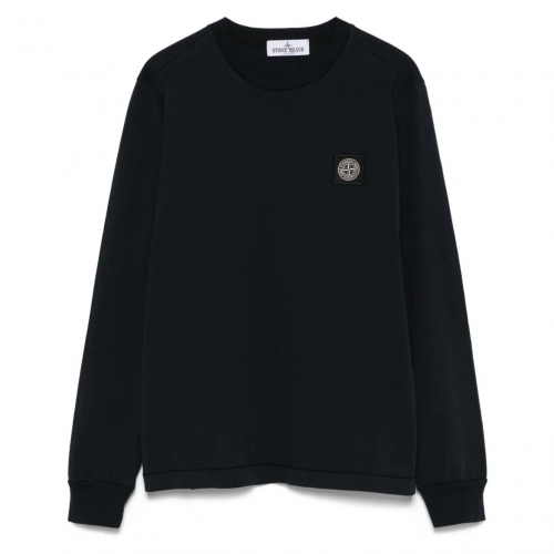 Navy Blue Compass-Patch T-Shirt