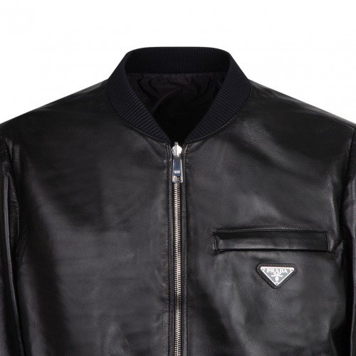 Black Reversible Bomber Jacket