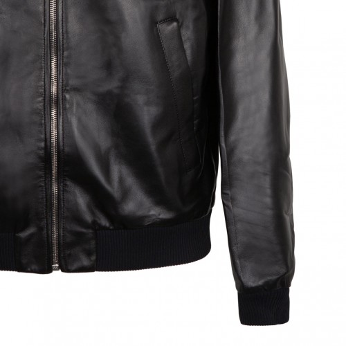 Black Reversible Bomber Jacket