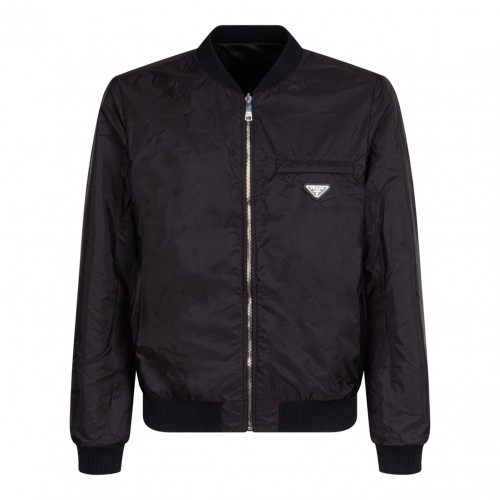 Black Reversible Bomber Jacket