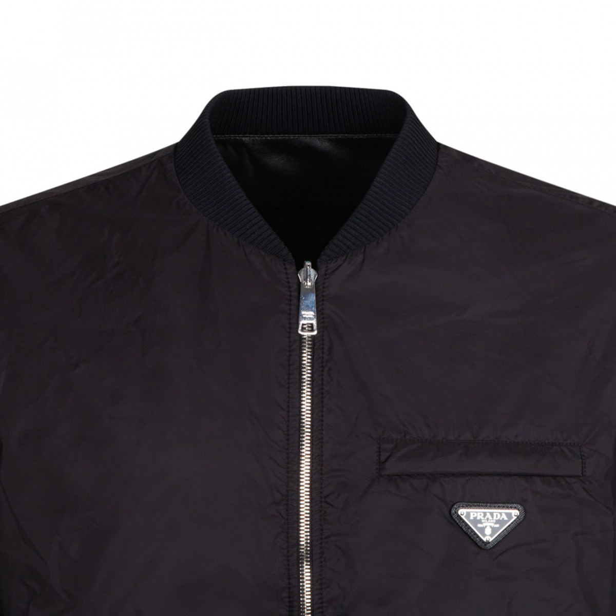 Black Reversible Bomber Jacket