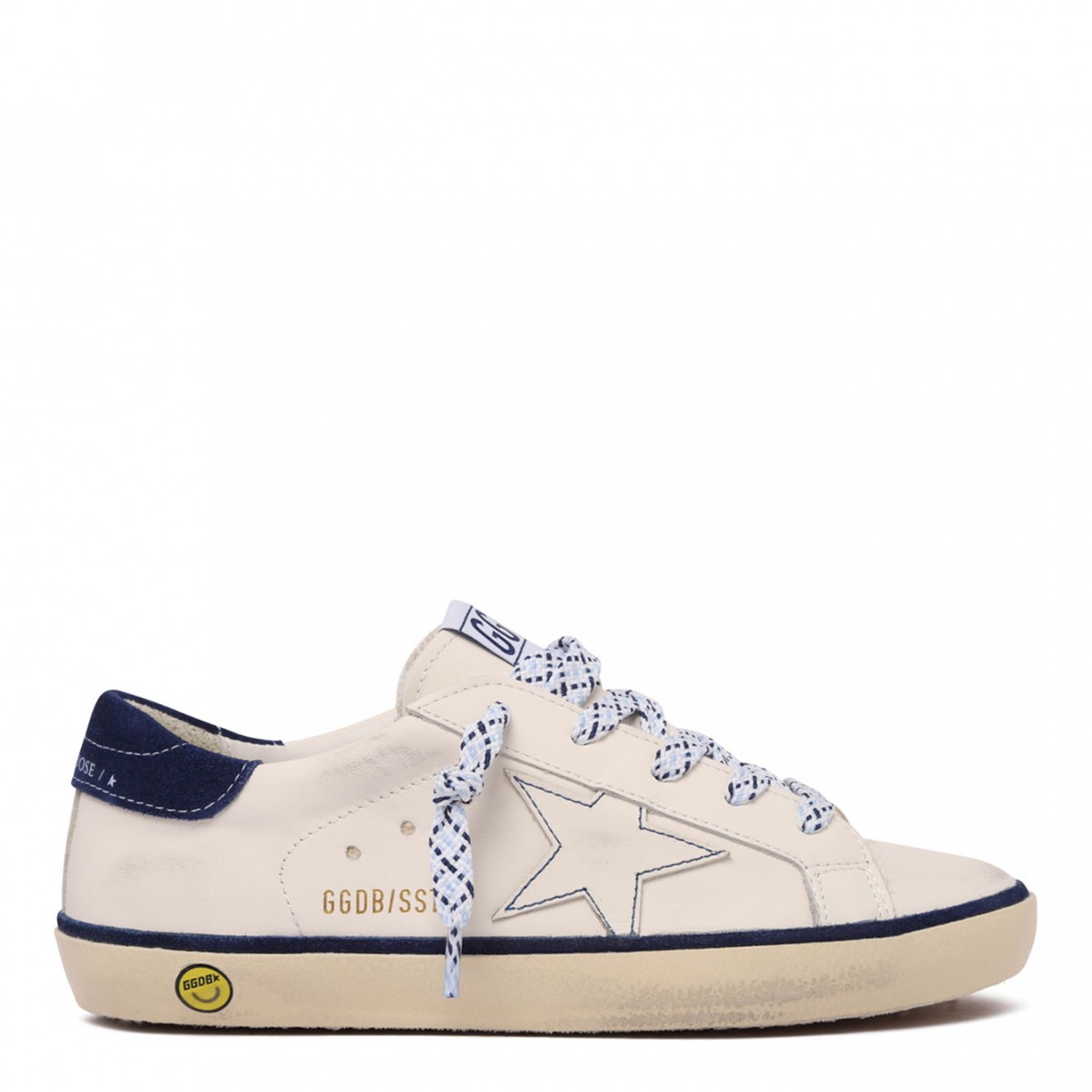 White and Blue Superstar Sneakers