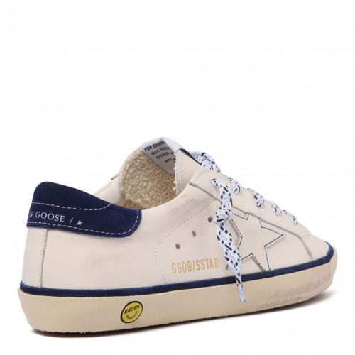 White and Blue Superstar Sneakers