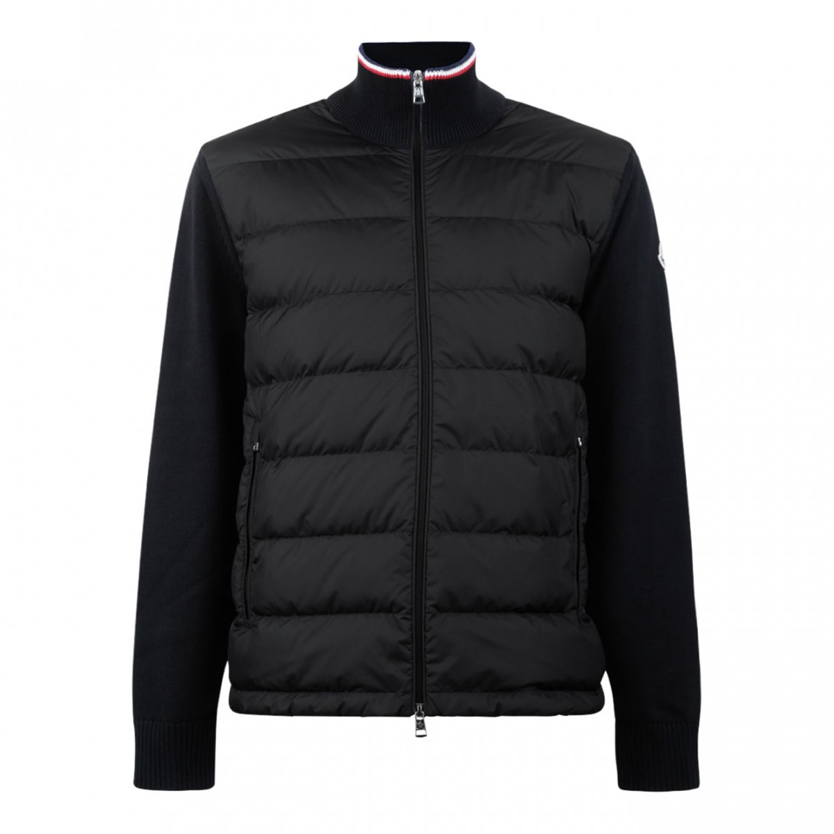 Dark Blue Padded Zip Up Cardigan