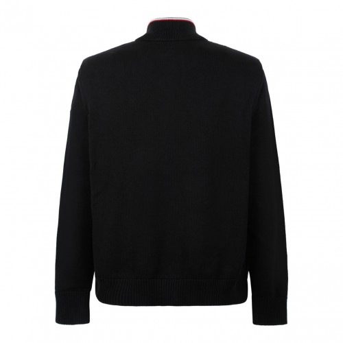 Dark Blue Padded Zip Up Cardigan