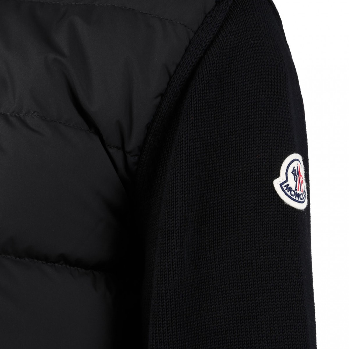 Dark Blue Padded Zip Up Cardigan