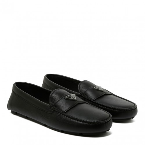 Black Triangle Logo Loafers 2