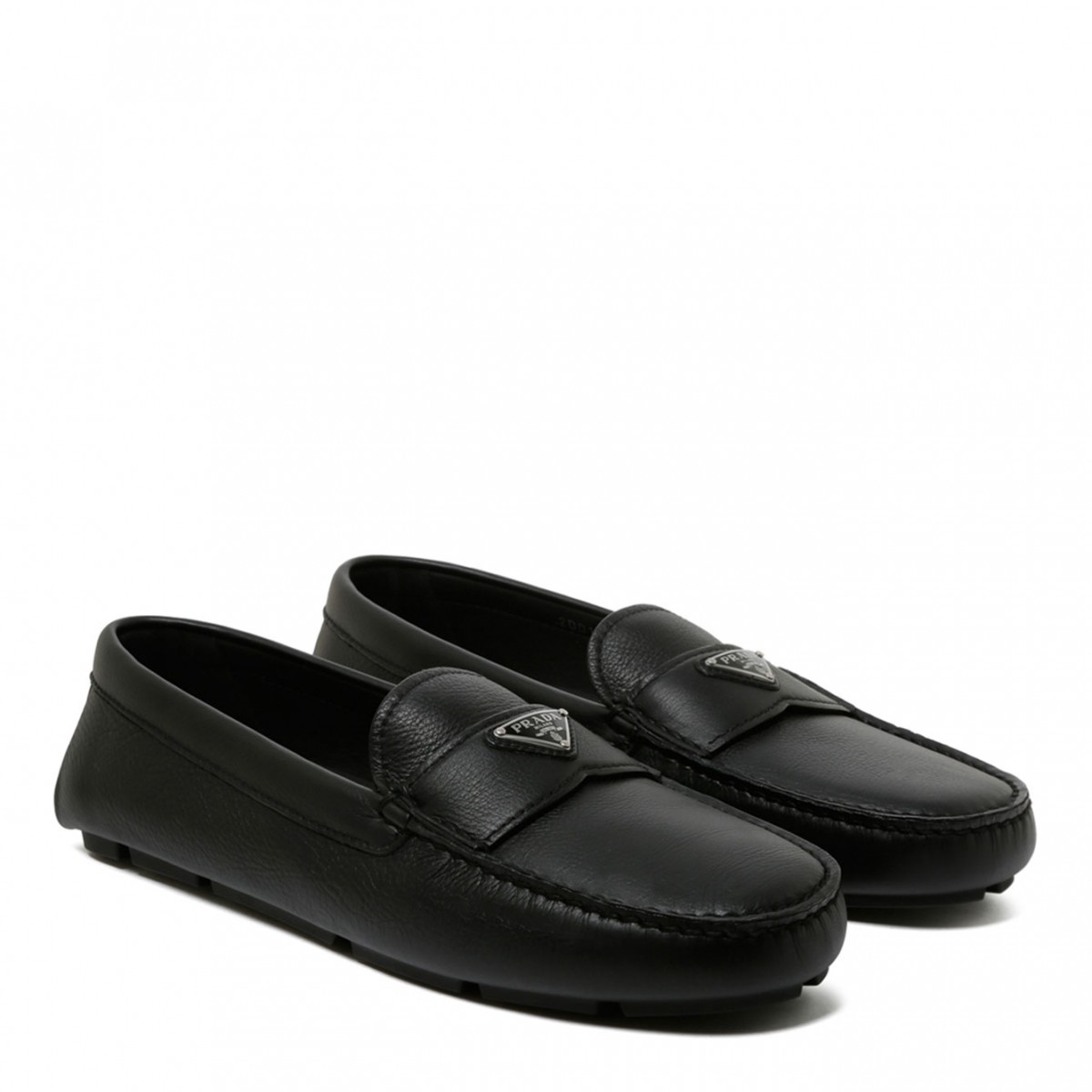 Black Triangle Logo Loafers