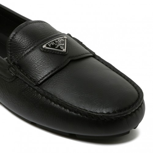 Black Triangle Logo Loafers