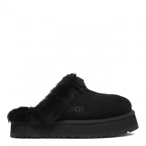 Black Disquette Platform Slippers
