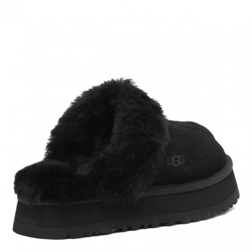 Black Disquette Platform Slippers