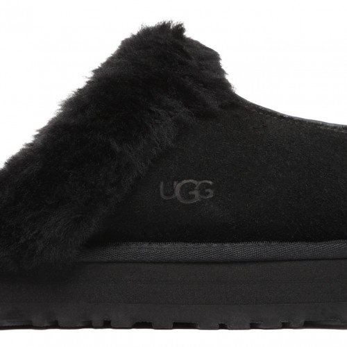Black Disquette Platform Slippers