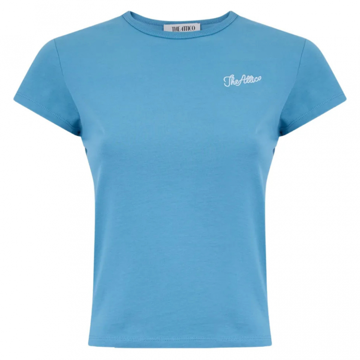 Light Blue Logo Embroidered T-Shirt