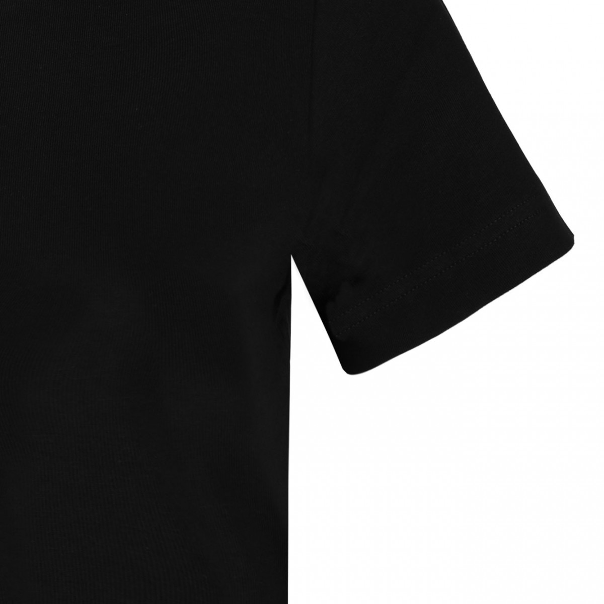 Black Embroidered Heart Logo T-Shirt