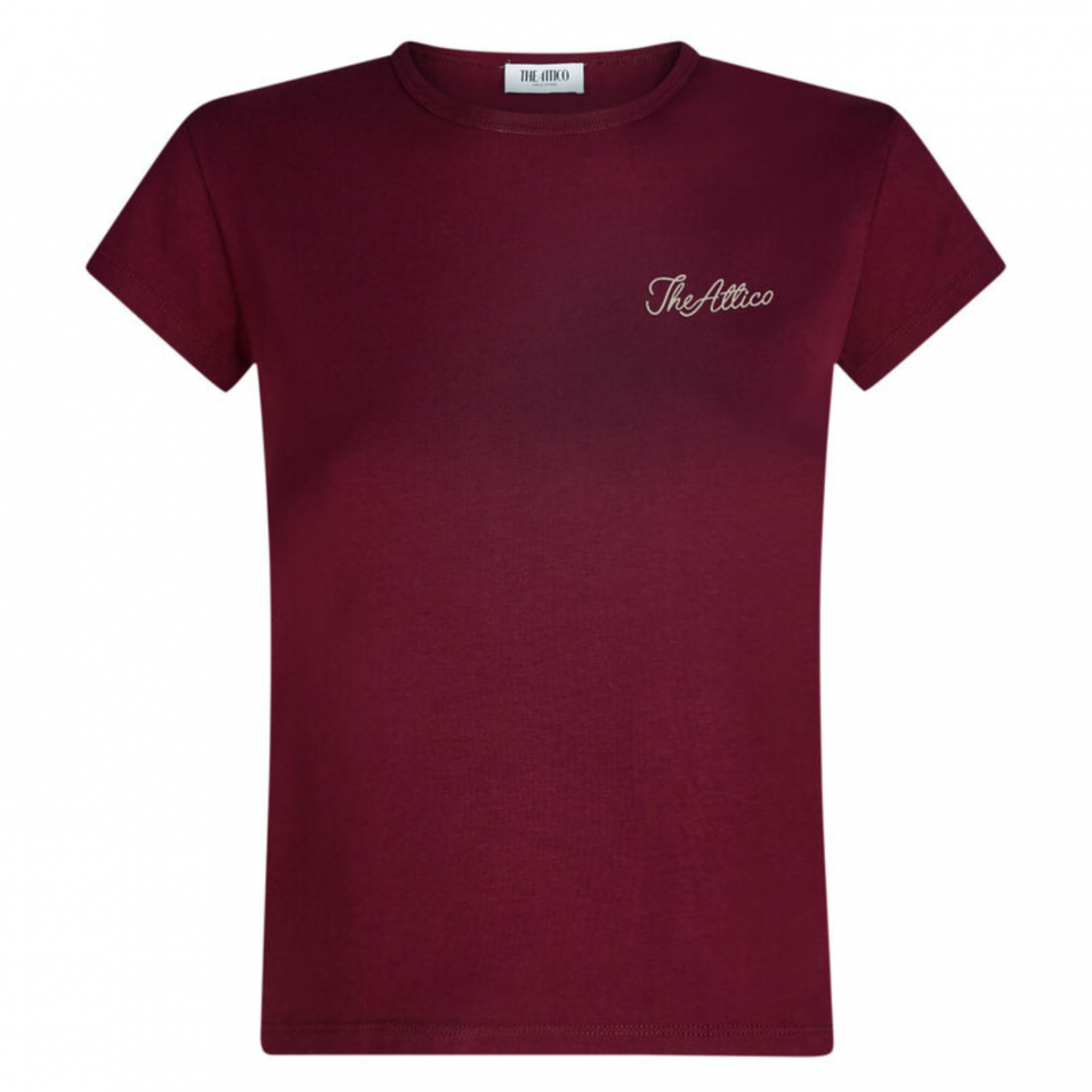 Burgundy Logo Embroidered T-Shirt