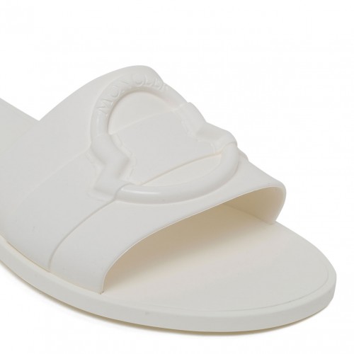 Moncler White Mon Slides