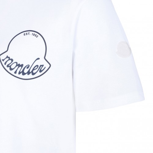 White Logo Print T-Shirt