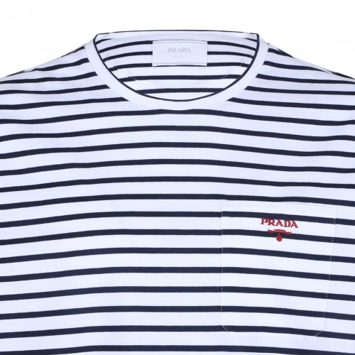 White and Blue Stripe T-Shirt