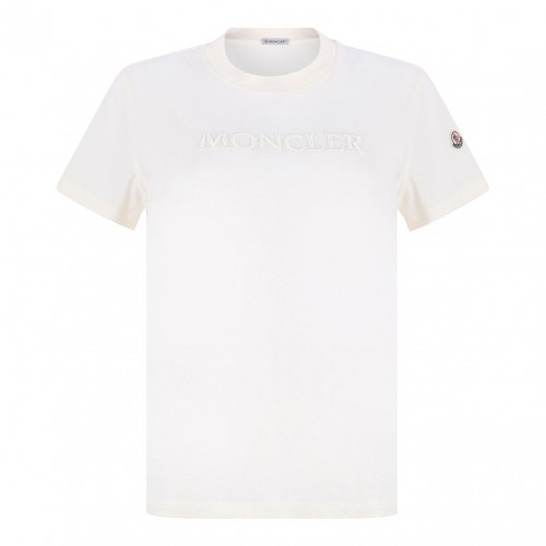 White Logo Print T-Shirt