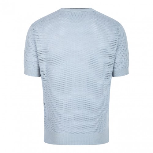 Light Blue Perforated Design T-Shirt