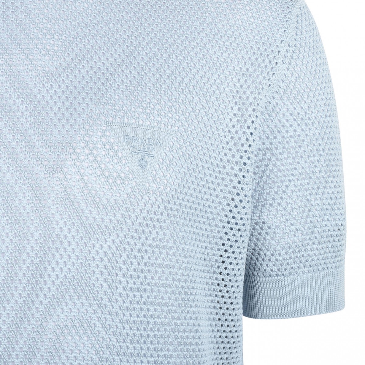 Light Blue Perforated Design T-Shirt