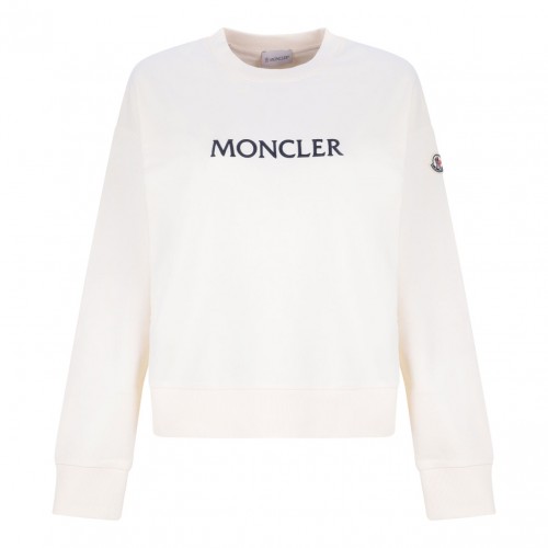 White Logo Print Sweatshirt
