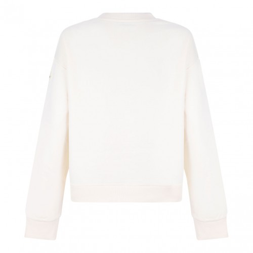 White Logo Print Sweatshirt