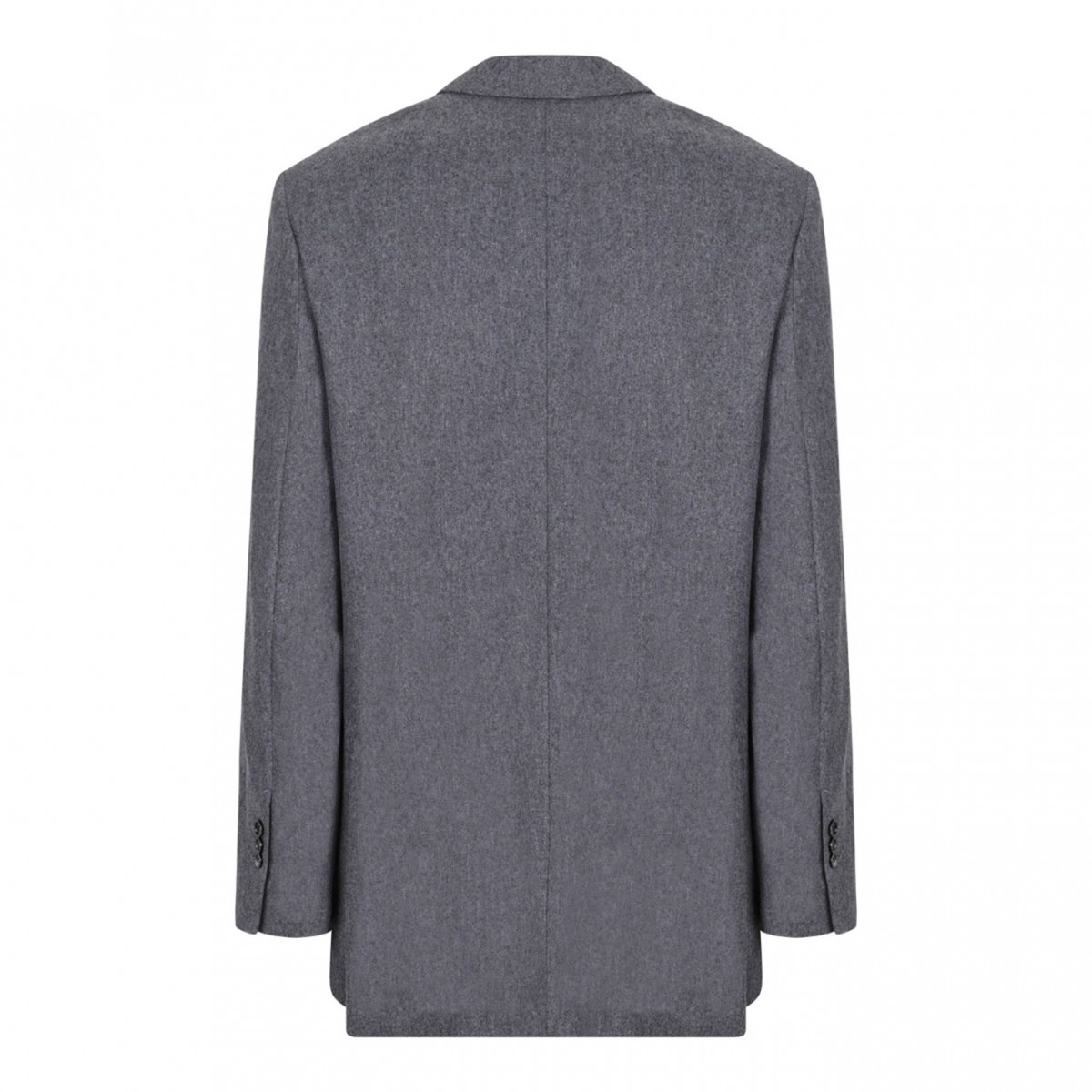 Grey Single Breasted Wool Jacket