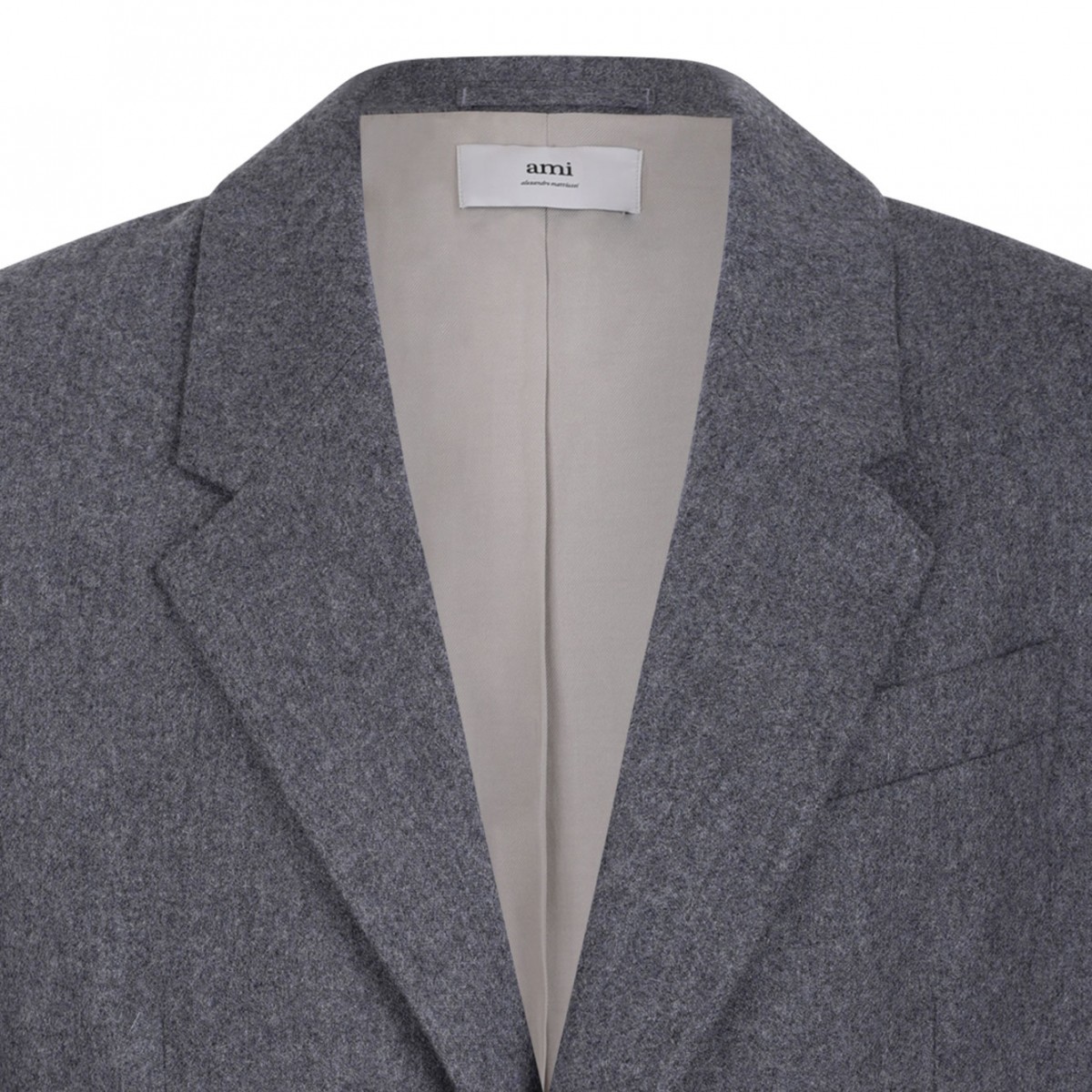Grey Single Breasted Wool Jacket