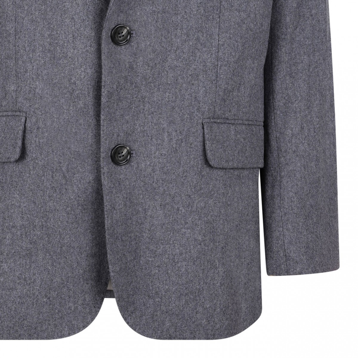 Grey Single Breasted Wool Jacket